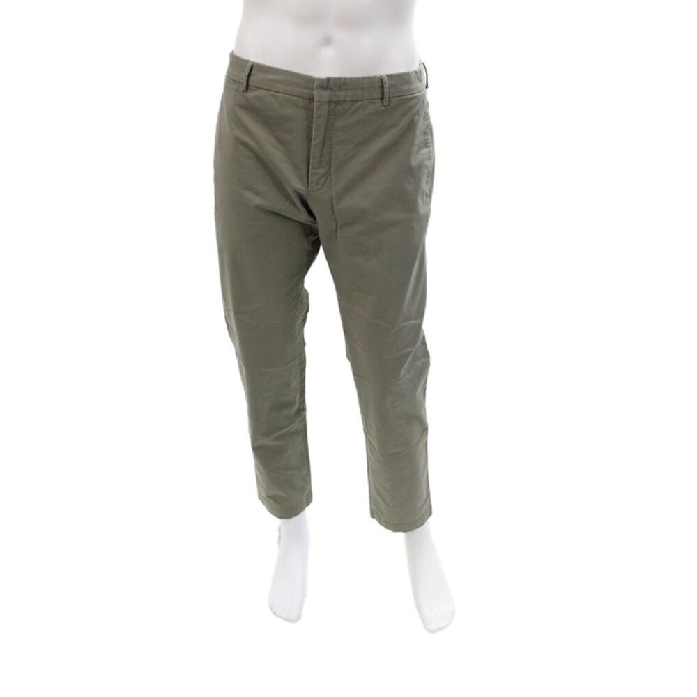 Torino Mens Cropped Chino Pants Green Buckle Cotton Size 36